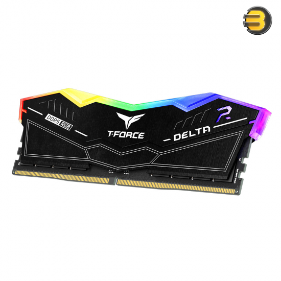 T-FORCE DELTA RGB DDR5 32GB dual-channel kit (2x16GB) with forged aluminum heatsink, 120-degree RGB lighting bar and 6000MHz speed