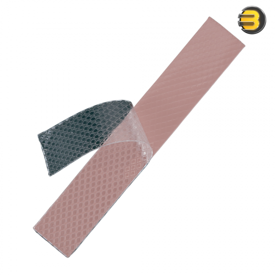 Thermal Grizzly Minus Pad 8, 120×20×0.5 mm (2 pcs) — High-performance thermal pads, pink, electrically insulating (8 kV/mm ASTM D149), Shore 00‑60, V‑0 flammability, operating temp −100°C to +250°C; high thermal conductivity, high compressibility