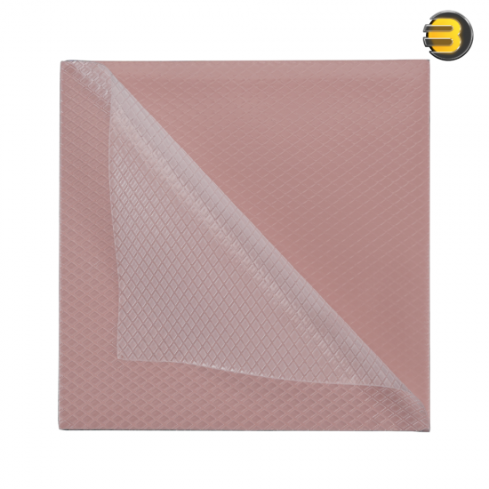 Thermal Grizzly Minus Pad 8, 100×100×2.0 mm, High‑Performance Thermal Pad — pink, electrically insulating (8 kV/mm ASTM D149), Shore 00‑60, V‑0 flammability, operating −100°C to +250°C; high thermal conductivity, high compressibility, RoHS compliant.