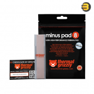Thermal Grizzly Minus Pad 8, 120×20×0.5 mm (1 pc) — High-performance thermal pads, pink, electrically insulating (8 kV/mm ASTM D149), Shore 00‑60, V‑0 flammability