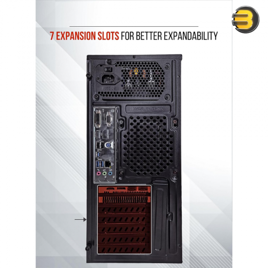 Tortox Zion ATX/M-ATX/ITX Gaming PC Case – Includes 350W Power Supply, 1x 120mm Fan, Metal Chassis, 7 Expansion Slots, HDD & SSD Support