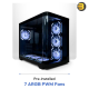 Tortox Curvo Mid-Tower ATX Gaming Case – Matte Black, 7x Pre-installed 120mm ARGB PWM Fans, USB Type-C, 360mm Radiator Support, Tempered Glass