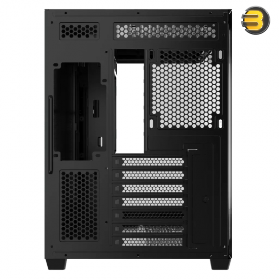 Tortox Curvo V2 Black Mid-Tower ATX Gaming Case – 7x Pre-installed 120mm ARGB PWM Fans, USB Type-C, 360mm Radiator Support, Tempered Glass, Remote RGB Control