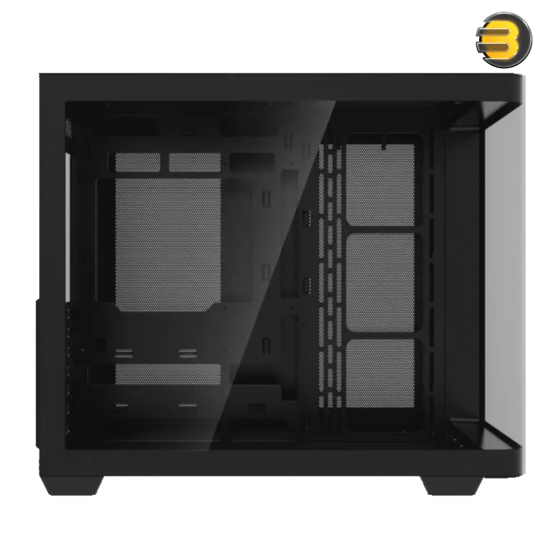 Tortox Curvo V2 Black Mid-Tower ATX Gaming Case – 7x Pre-installed 120mm ARGB PWM Fans, USB Type-C, 360mm Radiator Support, Tempered Glass, Remote RGB Control