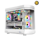 Tortox Vidrio Mid-Tower ATX Gaming Case White – Curved Tempered Glass, 6x Pre-installed ARGB PWM Fans, USB Type-C, 360mm Radiator Support