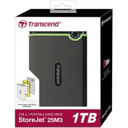 Transcend 1TB USB 3.1 Gen 1 StoreJet 25M3S SJ25M3S Rugged External Hard Drive TS1TSJ25M3S