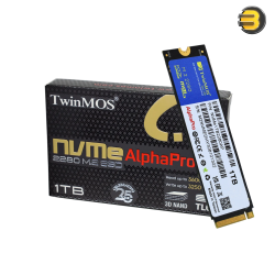 TwinMOS AlphaPro 1TB NVMe M.2 2280 PCIe Gen3 x4 SSD — Up to 3500MB/s Read & 3080MB/s Write, 3D TLC NAND, Low Power, High Endurance, 1500G Shock Resistance, MTBF 1.5 Million Hours