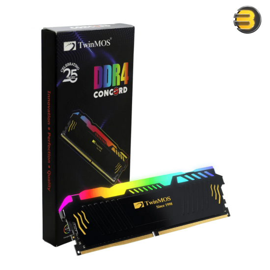 TwinMOS DDR4 16GB 3200MHz CL16 RGB U-DIMM Desktop Memory Module — Single Stick, 1.35V, PC4-25600, Heatsink, High-Performance RAM for Gaming & Desktop