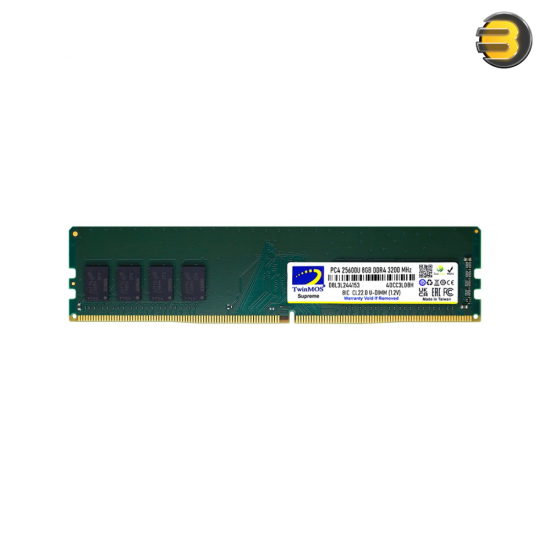 Twinmos 8GB 3200MHz DDR4 Desktop RAM – CL22 Low Latency, Performance-Optimized Twinmos 8GB 3200MHz DDR4 Desktop RAM – CL22 Low Latency, Performance-Optimized