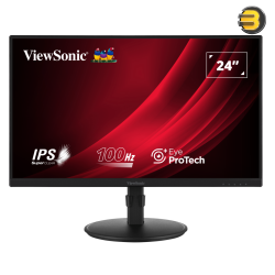 ViewSonic VG2408A 24 Inch IPS FHD Ergonomic Monitor – 100Hz, 99% sRGB, USB Hub, Height-Adjustable Stand, Eye ProTech+