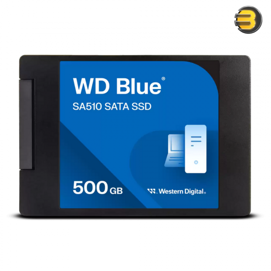 Western Digital 500GB WD Blue SA510 SATA Internal Solid State Drive SSD - SATA III 6 Gb/s, 2.5"/7mm, Up to 560 MB/s