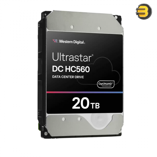 Western Digital Ultrastar DC HC560 0F38784 20TB 3.5-inch SATA enterprise HDD with OptiNAND, HelioSeal, Triple-Stage Actuator and SED security