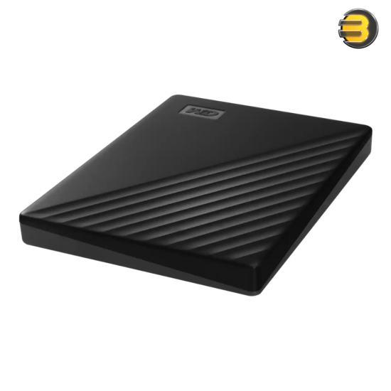 WD My Passport 2TB Portable External HDD Black USB 3.2 WD My Passport 2TB portable external hard drive in black with USB 3.2 Gen 1 interface, 256-bit AES hardware encryption and WD Backup software