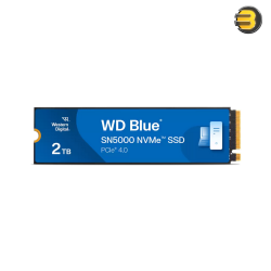 WD Blue SN5000 WDS200T4B0E 2TB NVMe SSD, M.2 2280 — PCIe Gen4 x4 Interface, Sequential Read up to 5,150 MB/s, Sequential Write up to 4,850 MB/s, 650K IOPS Random Read, 900 TBW Endurance, Western Digital 3D NAND
