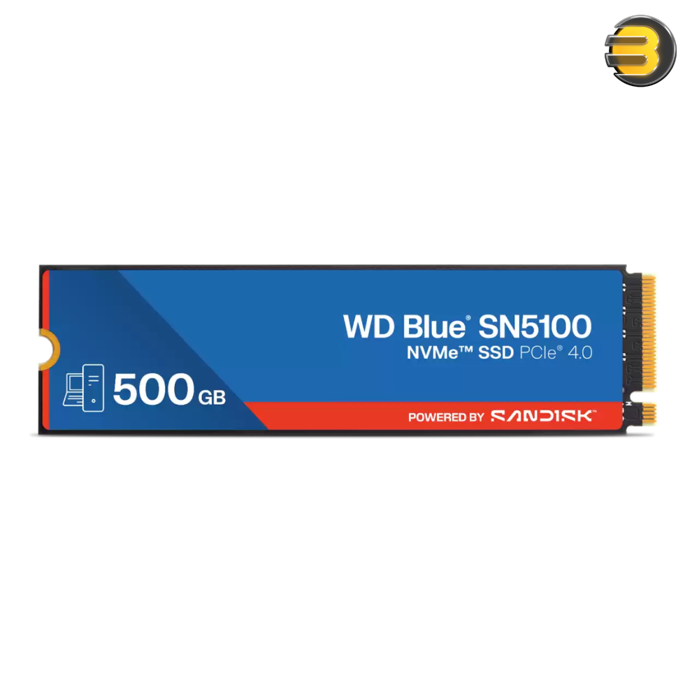 WD Blue SN5100 NVMe SSD 500GB – PCIe 4.0 x4, Up to 6,600 MB/s Read, 5,600 MB/s Write & SanDisk nCache™ 4.0300 TBW Endurance, Single-Sided M.2 2280 & Free Acronis® True Image™ License
