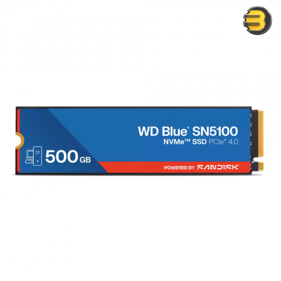 WD Blue SN5100 NVMe SSD 500GB M.2 2280 WD Blue SN5100 NVMe SSD 500GB M.2 2280 single-sided design, PCIe Gen 4.0, 6600 MB/s read speed with SanDisk nCache 4.0