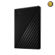 WD My Passport 2TB Portable External HDD Black USB 3.2 WD My Passport 2TB portable external hard drive in black with USB 3.2 Gen 1 interface, 256-bit AES hardware encryption and WD Backup software