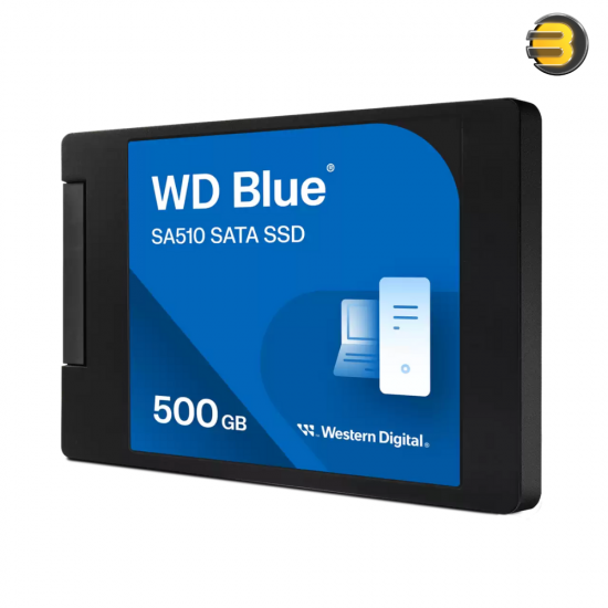 Western Digital 500GB WD Blue SA510 SATA Internal Solid State Drive SSD - SATA III 6 Gb/s, 2.5"/7mm, Up to 560 MB/s
