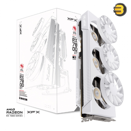 XFX RX 7800 XT Quicksilver AMD Radeon Magnetic Air Gaming Graphics Card 16G GDDR6 - White