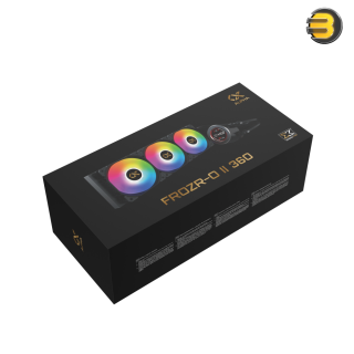 XIGMATEK FROZR-O II 360 — AIO Liquid Cooler, Black, LCD Pump Head, 3xX22A PWM ARGB Fan, Galaxy II Fan Control Box & Remote - EN40443
