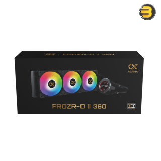 XIGMATEK FROZR-O II 360 — AIO Liquid Cooler, Black, LCD Pump Head, 3xX22A PWM ARGB Fan, Galaxy II Fan Control Box & Remote - EN40443