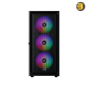 XIGMATEK Sky II With 4 ARGB Fans + X-Power 600W — Black, ATX, U3x1 & U2x2, Mesh Frontpanel & Left TG, 4PCS Z20F