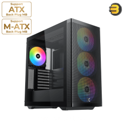 Xigmatek Osiris BTF Super Tower Case + PRIME 750W 80+ Gold PSU  — Full Tower (Super Tower) Steel Frame with Dual 4mm Tempered Glass Panels, Includes 4x 140mm ARGB Back-to-Front (BTF) Fans
