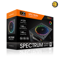 XIGMATEK Spectrum 700W (NRP-MC751, 230V, 120mm RGB Fan, 80+, UK Power Cord, Color Box)