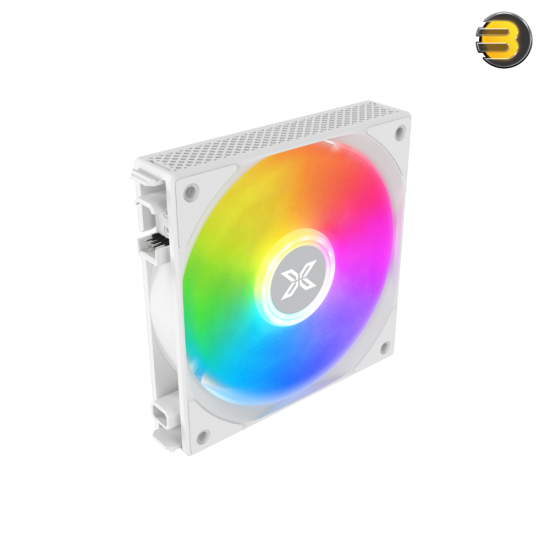 XIGMATEK Starlink Arctic 3x Fans ARGB White — White Easy Clip On & Smart Link Fan, ARGB & PWM Cable,Mini ARGB Controller,Color Box - EN41310