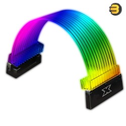 XIGMATEK iCover MB 24P ARGB PSU Cable Cover Kit (ARGB LED, Tube Cable, Mini ARGB Controller)