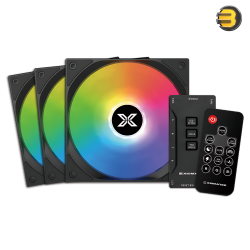 XIGMATEK Starz — 3PCS S20A Fans, ARGB MB SYBC Control Box & Remote Controller, VN Color Box