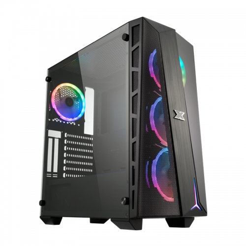 XIGMATEK Master X Gaming MID-TOWER CASE Rainbow RGB Fans 600W PSU - EN46331