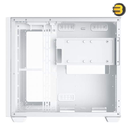 XIGMATEK Aqua III Arctic With 7 ARGB Fans — White, ATX, U3x1+U2x2, Front & Left TG, 6PCS Z22A Arctic Reverse & 1PC Z22A Arctic & ARGB Remote Control Kit