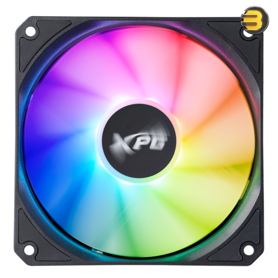 XPG VENTO R ARGB REVERSE Case Fan 120mm —  3x pack, 45.3 CFM, 23 dBA - Black