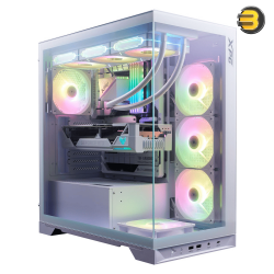 XPG INVADER X Mid-Tower PC Chassis - Tempered Glass Side Panel - 5 x ARGB Fans - Vertical GPU Mounting with PCIe 4.0 Riser - Liquid Cooling Support (360mm Radiator) - ATX/Micro-ATX/Mini-ITX - White