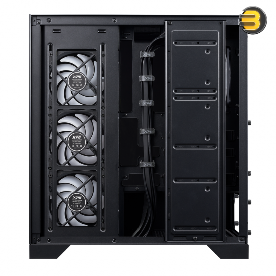 XPG INVADER X Mid-Tower PC Chassis - Tempered Glass Side Panel - 5 x ARGB Fans - Vertical GPU Mounting with PCIe 4.0 Riser - Liquid Cooling Support (360mm Radiator) - ATX/Micro-ATX/Mini-ITX - Black