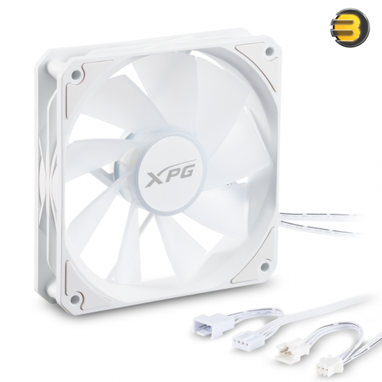 XPG VENTO R ARGB REVERSE Case Fan 120mm —  3x pack, 45.3 CFM, 23 dBA - White