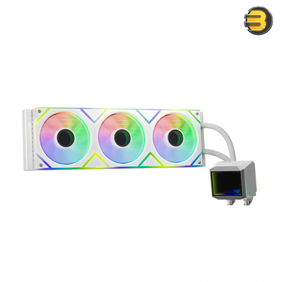 XPG LEVANTE II 360 White All-in-One CPU Liquid Cooler — Dual-Chamber Pump with Non-Conductive Coolant, Infinity Mirror ARGB Lighting, Pre-Installed 3x 120mm Hydraulic Bearing Fans, Supports Intel LGA 1851/1700 & AMD AM5/AM4 XPG LEVANTE II 360 White All-in-One CPU Liquid Cooler — Dual-Chamber Pump with Non-Conductive Coolant, Infinity Mirror ARGB Lighting, Pre-Installed 3x 120mm Hydraulic Bearing Fans, Supports Intel LGA 1851/1700 & AMD AM5/AM4