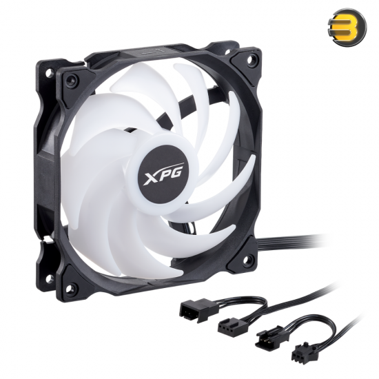 XPG Vento 120 ARGB Case Fan/Cooler for PC — 9 LEDs, 1200 RPM, 45.3 CFM Fan Airflow - Black