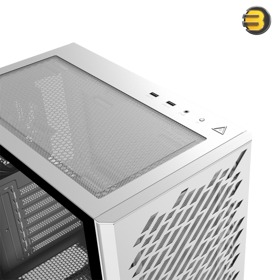 XPG Valor AIR Compact Mid Tower ATX PC Case — Magnetic MESH Front Bezel with Streamline Carving Pattern Design, Removable Dust Filter, 4 x 120 mm Fans Installed - White