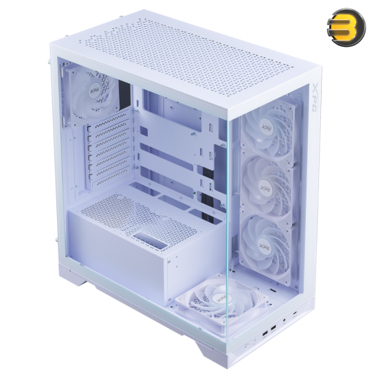 XPG INVADER X BTF MID-TOWER — Reverse-Connector Motherboard Compatibility - Enhanced Cooling - Support Up to 10 Fans - White