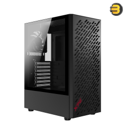 XPG Valor AIR Compact Mid Tower ATX PC Case — Magnetic MESH Front Bezel with Streamline Carving Pattern Design, Removable Dust Filter, 4 x 120 mm Fans Installed - Black