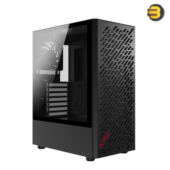 XPG Valor AIR Compact Mid Tower ATX PC Case — Magnetic MESH Front Bezel with Streamline Carving Pattern Design, Removable Dust Filter, 4 x 120 mm Fans Installed - Black