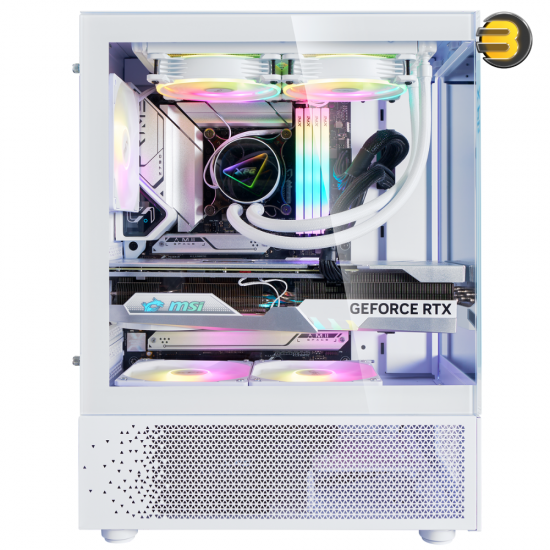 XPG INVADER X Mini Mid-Tower Chassis - Compact Gaming Case - 4mm Tempered Glass Side Panel - 5 x ARGB Fans - Liquid Cooling Support (240mm Radiator) - Vertical GPU Mounting - ATX/Micro-ATX/Mini-ITX Support - White