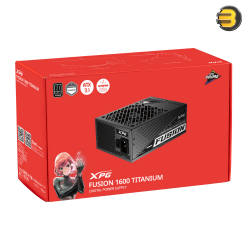  XPG FUSION 1600 TITANIUM 1600W Full Digital ATX 3.1 Power Supply — 80 PLUS Titanium Certified, Dual 12VHPWR Connectors, Planar Transformer & GaN FET, 135mm Double Ball Bearing Fan, Japanese Capacitors, 12-Year Warranty