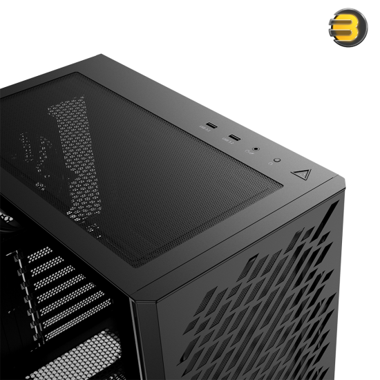 XPG Valor AIR Compact Mid Tower ATX PC Case — Magnetic MESH Front Bezel with Streamline Carving Pattern Design, Removable Dust Filter, 4 x 120 mm Fans Installed - Black