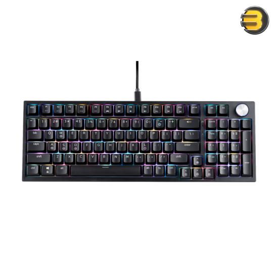 XPG SORCERER Gaming Keyboard - Gasket Mount - XPG Red Mechanical Switches - Per-Key RGB with 10 Preset Effects - 97/98 Keys (ANSI/ISO) - USB-C - Metal Volume Knob - 50M Keystroke Lifecycle - Windows Compatible