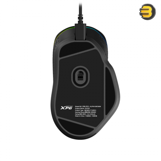 XPG ALPHA Gaming Mouse - Wired USB-C - PAW 3335 Sensor - 16,000 DPI Adjustable (via PRIME) - OMRON Switches Rated for 60M Clicks - RGB Lighting - 6 Buttons - Lightweight 78g - Windows Compatible