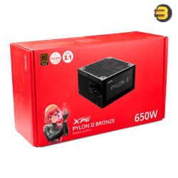XPG Pylon II 650W 80 PLUS Bronze ATX 3.1 Power Supply – Native 12V-2×6 (12VHPWR) PCIe Connector, 135mm FDB Fan, 5-Year Warranty