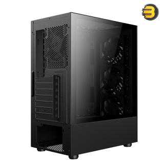 XPG Valor AIR Compact Mid Tower ATX PC Case — Magnetic MESH Front Bezel with Streamline Carving Pattern Design, Removable Dust Filter, 4 x 120 mm Fans Installed - Black